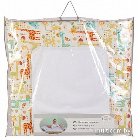 Матрас для пеленания Polini Kids Жираф 77x72 0002375-2 (розовый)