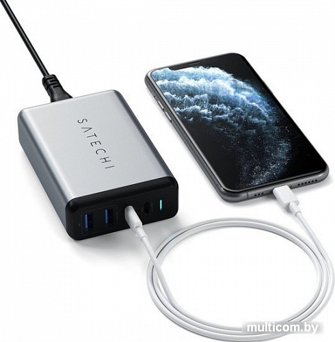 Сетевое зарядное Satechi 75W Dual Type-C Travel Charger (американская вилка)