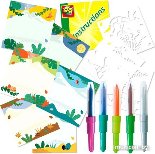 Набор для рисования SES Creative Рисование аэрографическими ручками динозавров 14286