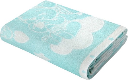 Полотенце Нордтекс Облачко Мишки на облачке МХ42 100x100 (нежно-бирюзовый/белый)