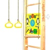 Детский спортивный комплекс Kampfer Helena Wall Busyboard (стандарт, натуральный/бизиборд желтый)