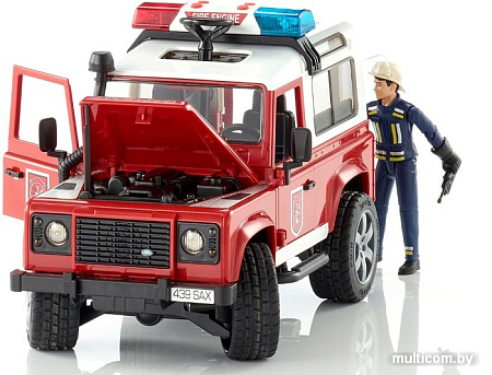 Bruder Land Rover Defender Station Wagon fire department 02596