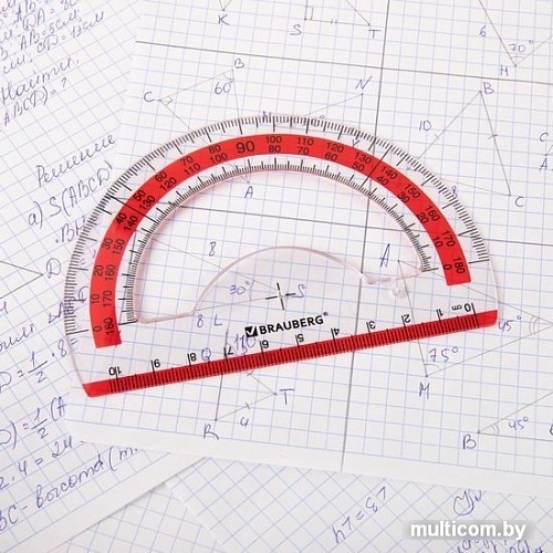 Транспортир BRAUBERG Fresh zone 210760