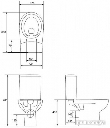 Унитаз Cersanit Nature New Clean On S-KO-NTR011-3/5-COn-DL-w