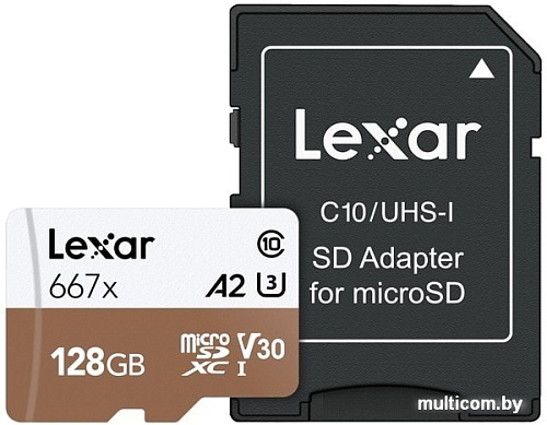 Карта памяти Lexar LSDMI128B667A microSDXC 128GB + адаптер