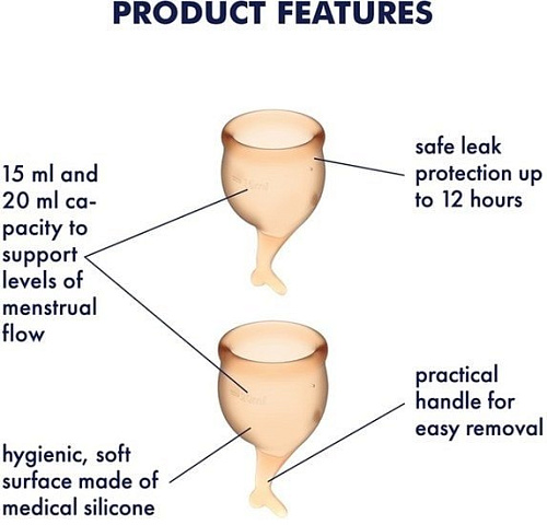 Менструальная чаша Satisfyer Feel Secure (оранжевый)