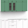 Готовая кухня Интермебель Лион-6 2.1м без столешницы (мята софт/белый софт)