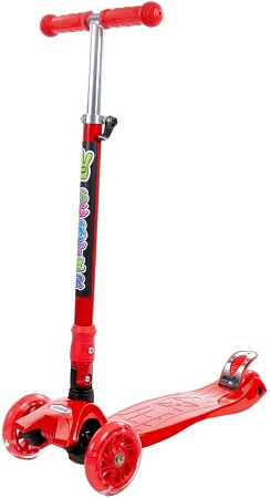 Двухколесный детский самокат Полесье Со складной ручкой 0072C 94407 (красный)