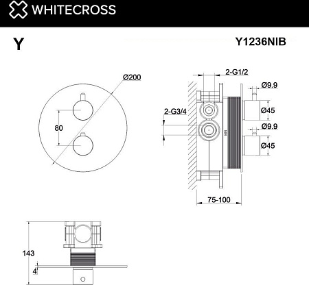 Смеситель Whitecross Y Y1236NIB (брашированный никель)