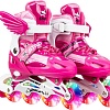 Роликовые коньки Ricos OG3873F с комплектом защиты (р. 32-37, розовый)