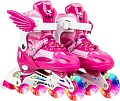 Роликовые коньки Ricos OG3873F с комплектом защиты (р. 32-37, розовый)