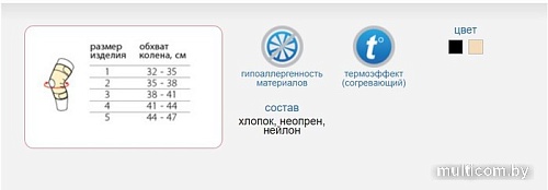 Ортез коленный Польза Рукавного типа 0804 (р.4, черный)