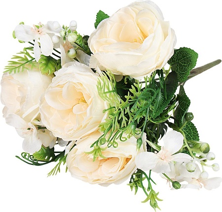 Искусственный букет Forgarden Роза BN11046 (кремовый)