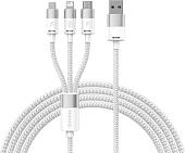 Кабель Baseus One-For-Three Fast Charging Data Cable 3.5A USB Type-A - USB Type-C/microUSB/Lightning (0.5 м, белый)
