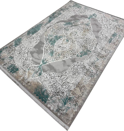 Radjab Carpet Афина Прямоугольник 9017A 12918RK (2.4x3.4, Grey/Green)