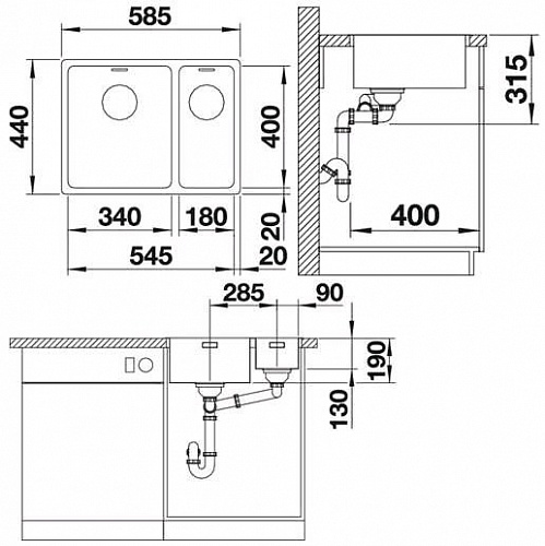 Кухонная мойка Blanco Andano 340-180-IF [522975]