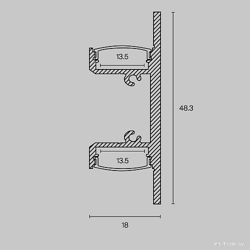 Алюминиевый профиль Maytoni Led Strip ALM-1848-B-2M
