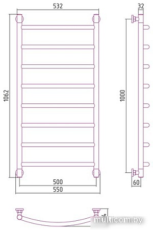 Полотенцесушитель Сунержа Галант+ 1000х500 051-0200-1050