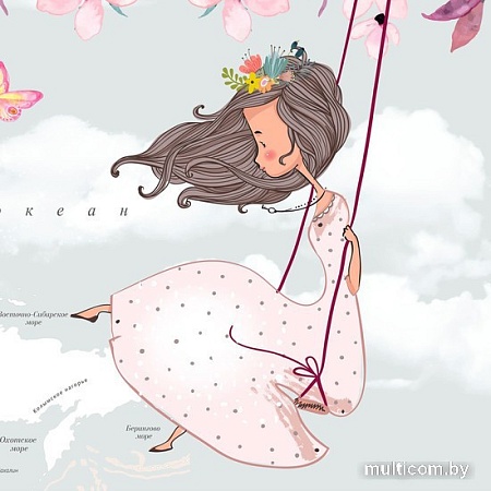 Виниловые обои Citydecor Princess 16 400x260, карта мира с ростомером