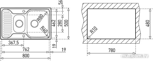 Кухонная мойка TEKA Princess 800.500 (микротекстура)