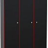 Шкаф распашной МДК Black 3-х створчатый BL-СК3К 490x1200x1980 (черный/кромка красная)