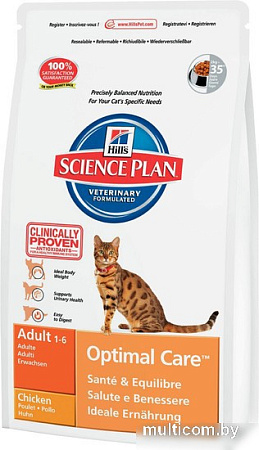 Корм для кошек Hill's Feline Adult Optimal Care Курица 15 кг