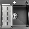 Кухонная мойка Saniteco 5045 Nano + смеситель Spike (с сифоном, дозатором и коландером)