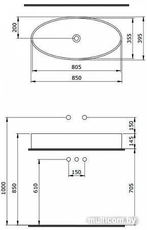 Умывальник Bocchi Vessel (белый) 1014-001-0125