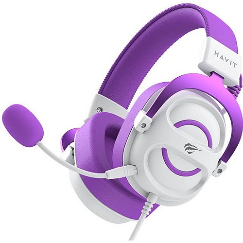 Наушники Havit Gamenote H2002e (белый/фиолетовый)