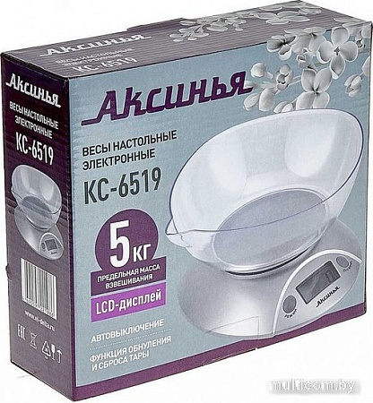 Кухонные весы Аксинья КС-6519 (серебристый)