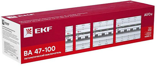 Выключатель автоматический EKF Basic ВА 47-100 3P 63A (C) 10kA mcb47100-3-63C-bas