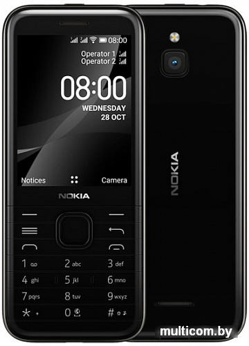 Мобильный телефон Nokia 8000 4G Dual SIM (черный)