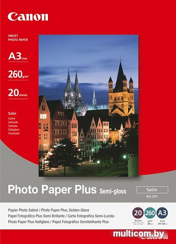 Фотобумага Canon Semi-Gloss Photo Paper Plus SG-201 A3 260 гм/2 20 л 1686B026