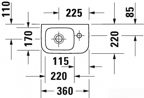 Умывальник Duravit D-Code 0713360000