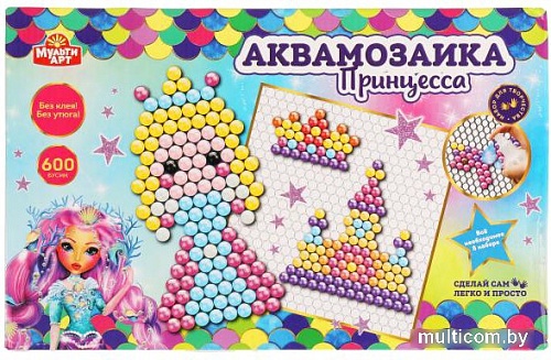 Набор для создания поделок/игрушек MultiArt Аквамозаика Принцесса ABMA600-2