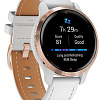 Умные часы Garmin Venu 2S (розовое золото/белый кожаный)