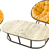 Набор садовой мебели M-Group Мамасан, Папасан и стол 12130211 (коричневый/желтая подушка)