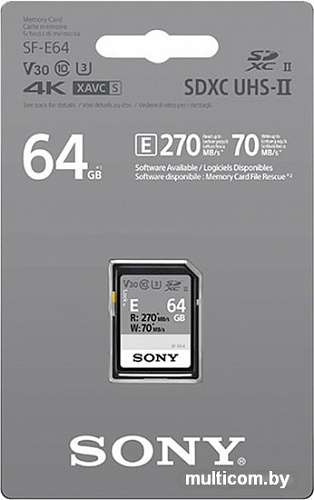 Карта памяти Sony SDXC SF-E64 64GB