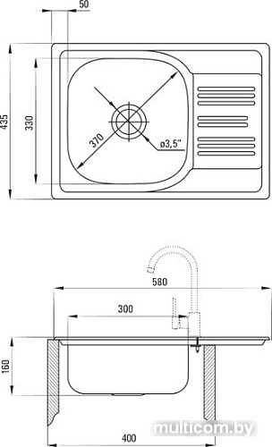 Кухонная мойка Deante Xylo ZEX 011A (сатин)