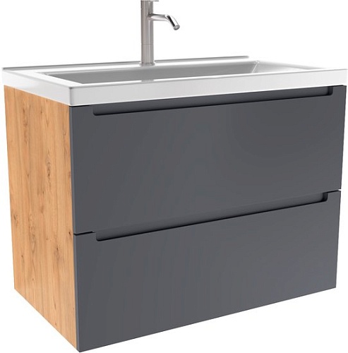 ЗОВ Тумба с умывальником Эридан 60 (графит мат/дуб)