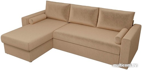 Угловой диван Mio Tesoro Верона левый (микровельвет, бежевый)