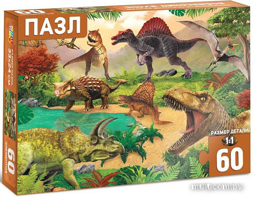 Пазл Puzzle Time Эпоха динозавров 7018716 (60 эл)
