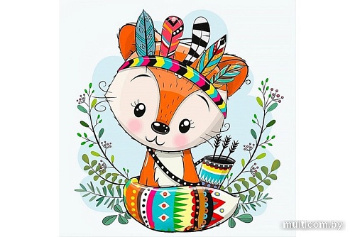 Алмазная мозаика Wizardi индийская лиса 2WD2532