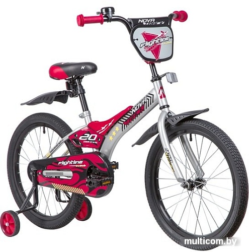 Детский велосипед Novatrack Flightline 20 207FLIGHTLINE.GR9 (серый/красный, 2019)