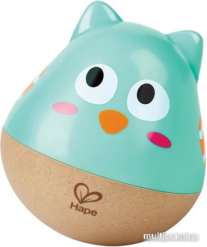 Развивающая игрушка Hape Неваляшка. Совенок E0111_HP (голубой)