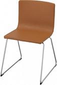 Стул Ikea Бернгард (хром/мьюк золотисто-коричневый) 604.048.33