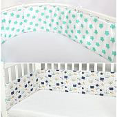 Постельное белье Amarobaby Космос двухсторонний (4 предмета, бирюзовый/синий)