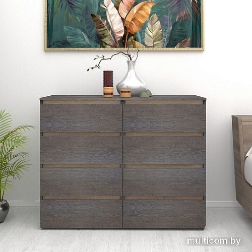 Комод Кортекс-мебель Бари 120 8ш (береза/береза/дуб сонома)