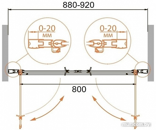 Душевая дверь Cezares Relax-B-2-90-C-Bi