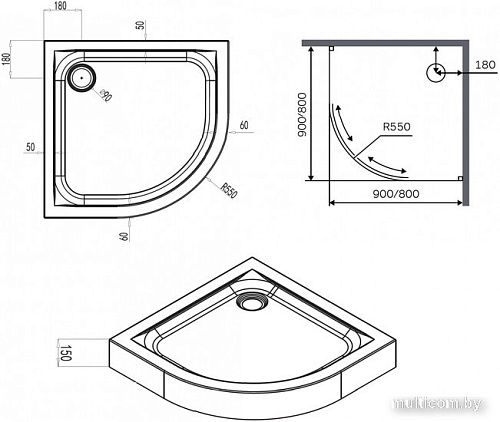 Душевая кабина AM.PM X-Joy 80x80 W88T-205-080W64